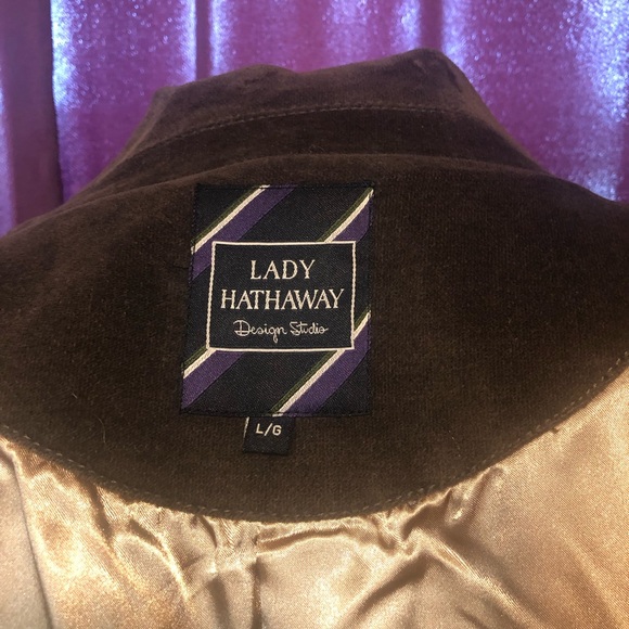 Lady Hathaway Velvet Cotton Button Blazer Jacket Chocolate Brown - Picture 8 of 10